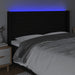 Tăblie de pat cu LED, negru, 203x16x118/128 cm, textil - WALTI WALTI