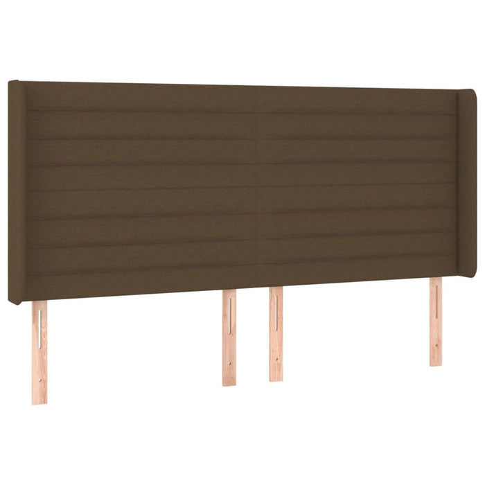 Tăblie de pat cu LED, maro închis, 203x16x118/128 cm, textil - WALTI WALTI