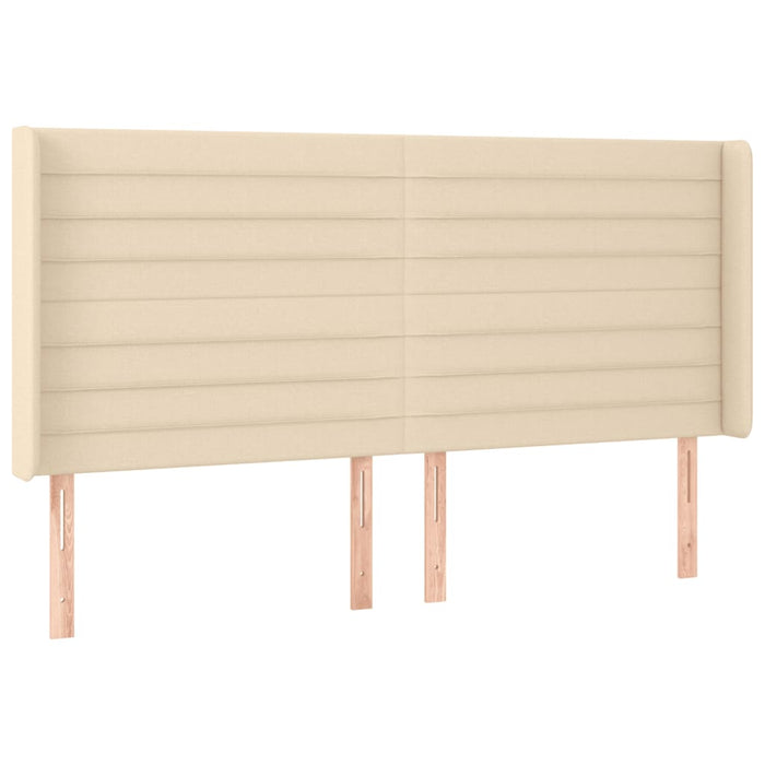 Tăblie de pat cu LED, crem, 203x16x118/128 cm, textil WALTI
