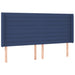 Tăblie de pat cu LED, albastru, 203x16x118/128 cm, textil - WALTI WALTI