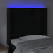 Tăblie de pat cu LED, negru, 83x16x118/128 cm, catifea - WALTI WALTI