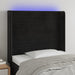 Tăblie de pat cu LED, negru, 83x16x118/128 cm, catifea - WALTI WALTI
