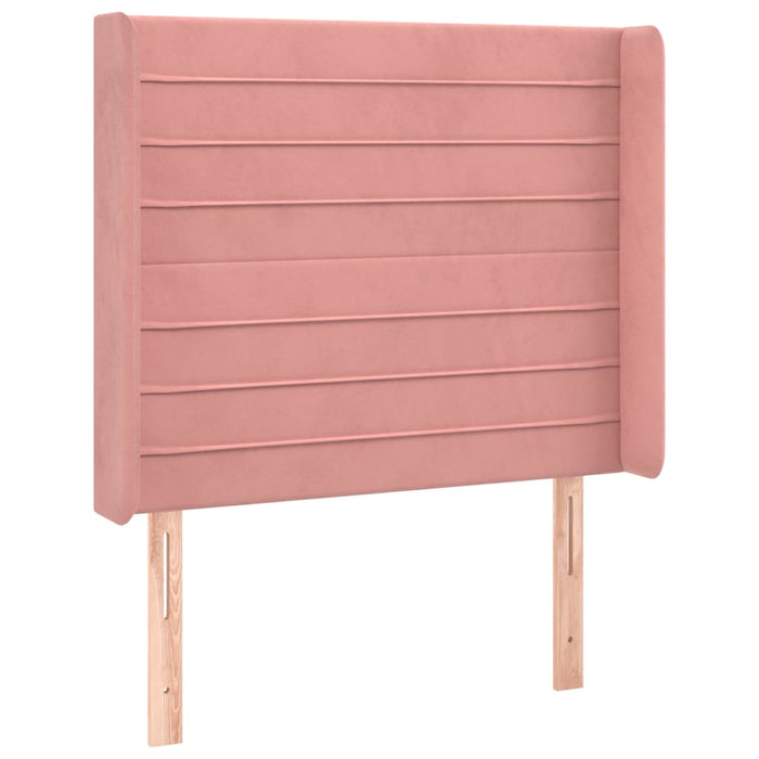 Tăblie de pat cu LED, roz, 83x16x118/128 cm, catifea - WALTI WALTI