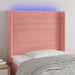 Tăblie de pat cu LED, roz, 83x16x118/128 cm, catifea - WALTI WALTI