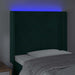 Tăblie de pat cu LED, verde închis, 93x16x118/128cm, catifea - WALTI WALTI