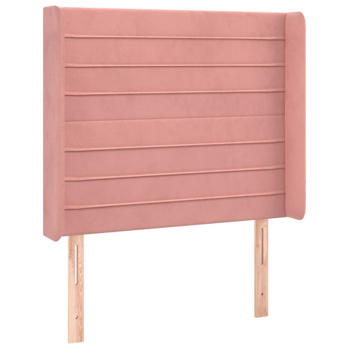 Tăblie de pat cu LED, roz, 93x16x118/128 cm, catifea - WALTI WALTI