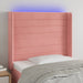 Tăblie de pat cu LED, roz, 93x16x118/128 cm, catifea - WALTI WALTI