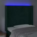 Tăblie de pat cu LED, verde închis, 103x16x118/128 cm, catifea - WALTI WALTI