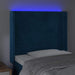 Tăblie de pat cu LED, albastru închis, 103x16x118/128cm catifea - WALTI WALTI