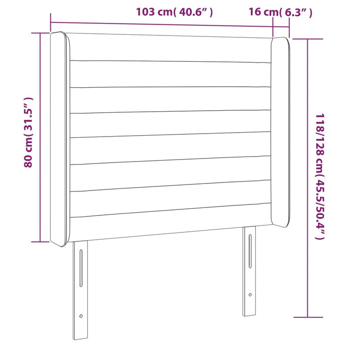 Tăblie de pat cu LED, roz, 103x16x118/128 cm, catifea - WALTI WALTI