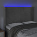 Tăblie de pat cu LED, gri deschis, 147x16x118/128 cm, catifea - WALTI WALTI