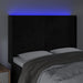 Tăblie de pat cu LED, negru, 147x16x118/128 cm, catifea - WALTI WALTI