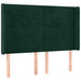 Tăblie de pat cu LED, verde închis, 147x16x118/128 cm, catifea - WALTI WALTI