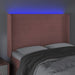 Tăblie de pat cu LED, roz, 147x16x118/128 cm, catifea - WALTI WALTI
