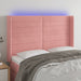 Tăblie de pat cu LED, roz, 147x16x118/128 cm, catifea - WALTI WALTI
