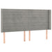 Tăblie de pat cu LED, gri deschis, 163x16x118/128 cm, catifea - WALTI WALTI