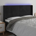 Tăblie de pat cu LED, negru, 163x16x118/128 cm, catifea - WALTI WALTI