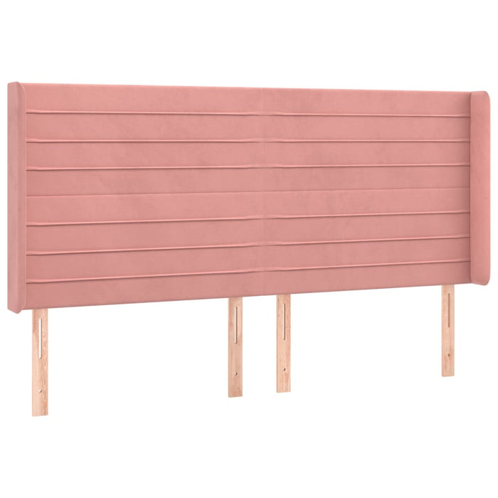 Tăblie de pat cu LED, roz, 163x16x118/128 cm, catifea - WALTI WALTI