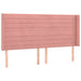 Tăblie de pat cu LED, roz, 163x16x118/128 cm, catifea - WALTI WALTI