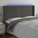 Tăblie de pat cu LED, gri închis, 183x16x118/128 cm, catifea - WALTI WALTI