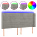 Tăblie de pat cu LED, gri deschis, 203x16x118/128 cm, catifea - WALTI WALTI