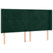 Tăblie de pat cu LED, verde închis, 203x16x118/128 cm, catifea - WALTI WALTI