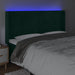 Tăblie de pat cu LED, verde închis, 203x16x118/128 cm, catifea - WALTI WALTI