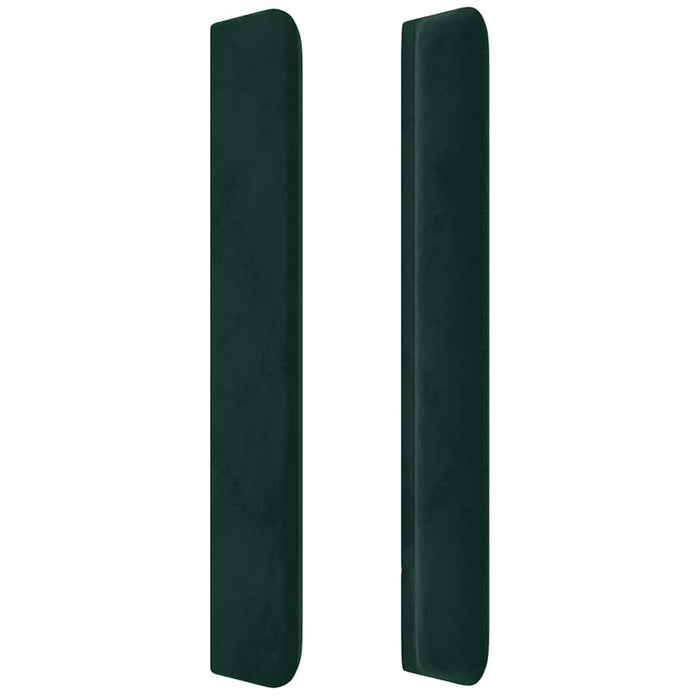 Tăblie de pat cu LED, verde închis, 203x16x118/128 cm, catifea - WALTI WALTI
