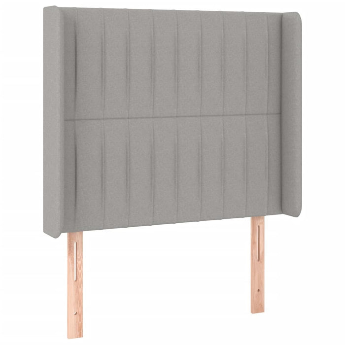 Tăblie de pat cu LED, gri deschis, 83x16x118/128 cm, textil WALTI