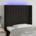 Tăblie de pat cu LED, negru, 83x16x118/128 cm, textil - WALTI WALTI