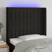 Tăblie de pat cu LED, negru, 93x16x118/128 cm, textil - WALTI WALTI
