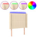 Tăblie de pat cu LED, crem, 93x16x118/128 cm, textil - WALTI WALTI
