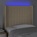Tăblie de pat cu LED, crem, 93x16x118/128 cm, textil - WALTI WALTI