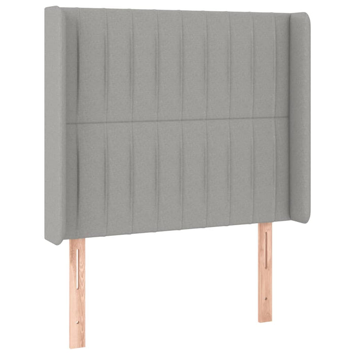 Tăblie de pat cu LED, gri deschis, 103x16x118/128 cm, textil - WALTI WALTI