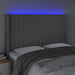 Tăblie de pat cu LED, gri deschis, 147x16x118/128 cm, textil - WALTI WALTI