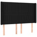 Tăblie de pat cu LED, negru, 147x16x118/128 cm, textil - WALTI WALTI
