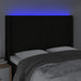 Tăblie de pat cu LED, negru, 147x16x118/128 cm, textil - WALTI WALTI