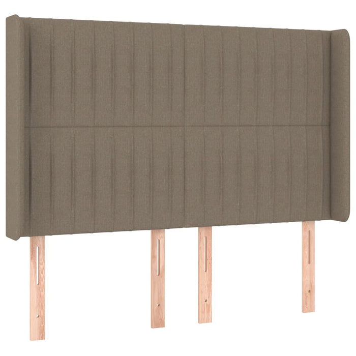 Tăblie de pat cu LED, gri taupe, 147x16x118/128 cm, textil - WALTI WALTI