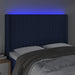 Tăblie de pat cu LED, albastru, 147x16x118/128 cm, textil - WALTI WALTI