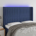 Tăblie de pat cu LED, albastru, 147x16x118/128 cm, textil - WALTI WALTI