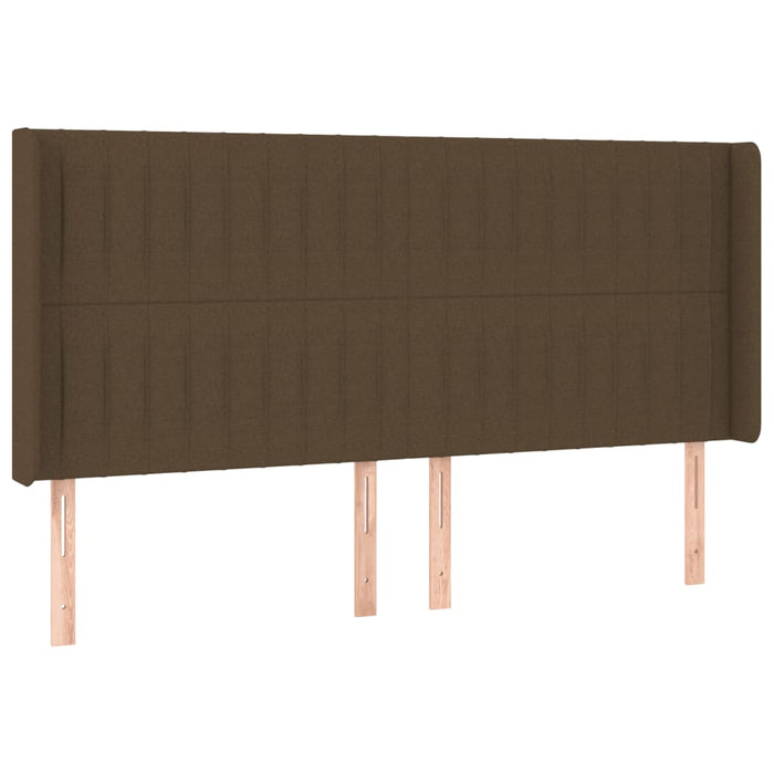 Tăblie de pat cu LED, maro închis, 163x16x118/128 cm, textil - WALTI WALTI