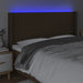 Tăblie de pat cu LED, maro închis, 163x16x118/128 cm, textil - WALTI WALTI