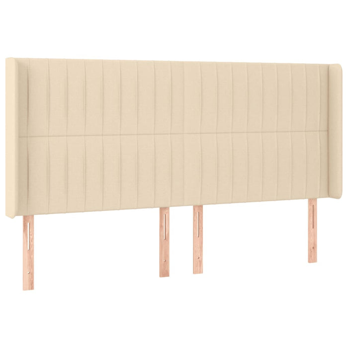 Tăblie de pat cu LED, crem, 163x16x118/128 cm, textil WALTI