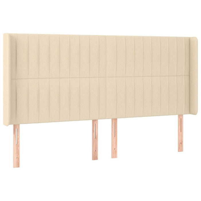 Tăblie de pat cu LED, crem, 183x16x118/128 cm, textil WALTI