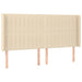 Tăblie de pat cu LED, crem, 203x16x118/128 cm, textil - WALTI WALTI