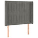Tăblie de pat cu LED, gri deschis, 83x16x118/128 cm, catifea - WALTI WALTI