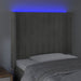 Tăblie de pat cu LED, gri deschis, 83x16x118/128 cm, catifea - WALTI WALTI