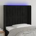 Tăblie de pat cu LED, negru, 83x16x118/128 cm, catifea - WALTI WALTI