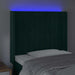 Tăblie de pat cu LED, verde închis, 83x16x118/128 cm, catifea - WALTI WALTI