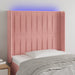 Tăblie de pat cu LED, roz, 83x16x118/128 cm, catifea - WALTI WALTI
